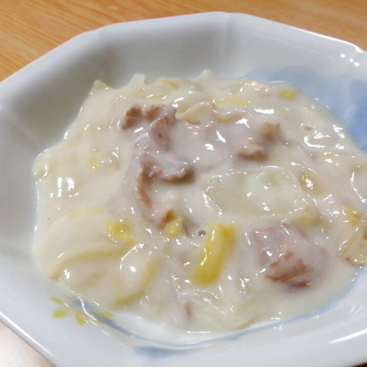 豚肉と白菜と玉ねぎの中華風クリーム煮